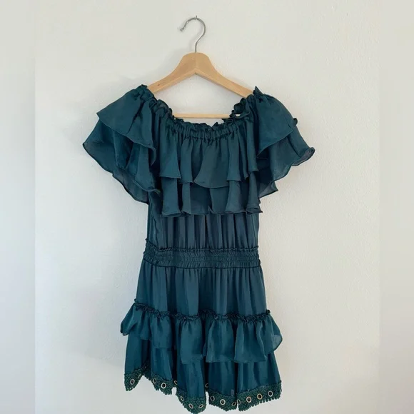 Misa Los Angelos Jules Dress | stunning emerald color - Picture 8 of 11